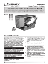 Greenheck Fan 455924 ERV-581 User manual
