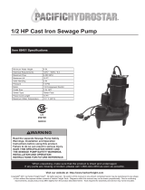 Harbor Freight Tools 1/2 HP Cast Iron Sewage Pump with Tethered Float 4500 GPH User manual