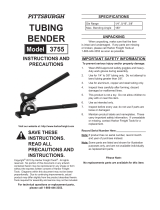 Pittsburgh 1/4 in. _ 3/8 in. Tubing Bender Owner's manual