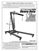 Pittsburgh Automotive 1 Ton Capacity Foldable Shop Crane Owner's manual