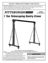 Pittsburgh Automotive 1 ton Capacity Telescoping Gantry Crane Owner's manual