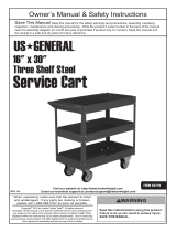 U.S. General 30 In. x 16 In. Three Shelf Steel Service Cart Owner's manual