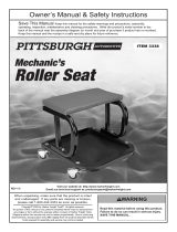 Pittsburgh Automotive Mechanic's Roller Seat Owner's manual