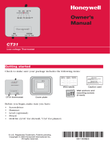 Honeywell Thermostat CT31 User manual