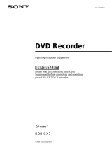 Sony RDR-GX7 User manual