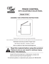 One Stop Gardens Pet Fence Fence Control with Adjustable Solar Panel User manual