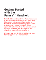 Palm VIIx Organizer Quick start guide