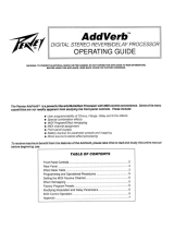 Peavey AddVerb Digital Stereo Reverb/Delay Processor User manual