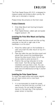 Polar Electro Cycling Computer User manual