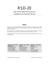 RAD Data comm RSD-20 User manual
