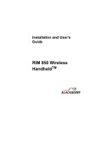 Radio Shack RIM 850 User manual