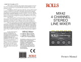 Rolls MX42 Stereo 4 Channel Passive Mini Mixer User manual