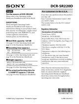 Sony DCR-SR220D Owner's manual