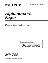 Sony MP-7001 User manual