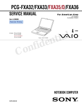 Sony Laptop PCG-FXA33 User manual
