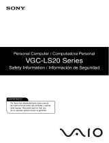 Sony VGC-LS20E Safety guide