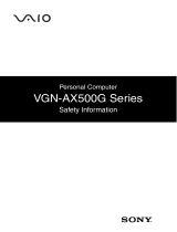 Sony VGN-AX570G Safety guide