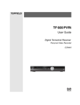 Topfield Digital Terrestrial Receiver PERSONAL VIDEO RECORDER TF 600 PVRt User manual
