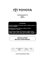 Toyota LHD/RHD TURBO KIT MR 2 1ZZ-FTE User manual