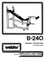 Weider B240 User manual