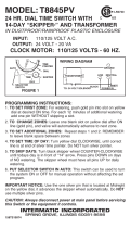 Intermatic T8845PVD89 Operating instructions