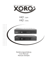 Xoro HRT 7522 und HRT 7522 SET und HRT 7524 Owner's manual