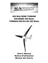 Sunforce 400 Watt, 12-Volt Wind Generator User manual