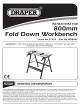 Draper Fold Down Workbench, 800mm Operating instructions