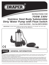 Draper 208L/Min Stainless Steel Submersible Dirty Water Pump Operating instructions