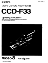 Sony CCD-F33 Operating instructions