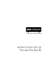 Pro-Ject Pre Box RS User manual
