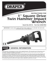 Draper Twin Hammer Long Nose Air Impact Wrench, 1" Sq. Dr. Operating instructions