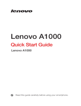 Lenovo A1000 Quick start guide