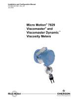 Micro Motion Viscomaster - Model 7829 User manual