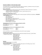 Novoferm Compact Door Owner's manual