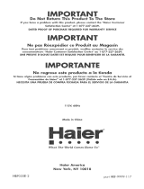Kenmore Haier HBF05E Owner's manual