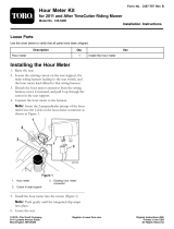 Toro Hourmeter Kit, 2011 and After TimeCutter Riding Mower Installation guide