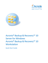 ACRONIS Backup & Recovery 10 Workstation Quick start guide