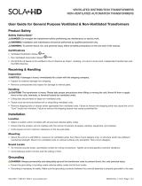 SolaHD General Purpose Ventilated & Non-Ventilated Transformers Owner's manual