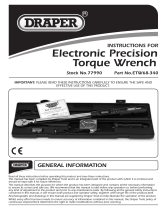 Draper Electronic Precision Torque Wrench Operating instructions