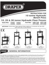 Draper 10 Tonne Hydraulic Floor Press Operating instructions