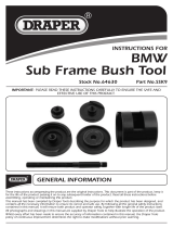Draper Rear Sub-Frame Bush Removal Tool Kit - BMW Operating instructions