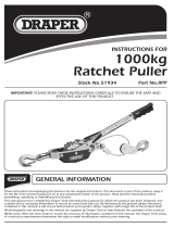 Draper 1 Tonne Capacity Ratchet Power Puller Operating instructions