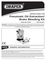Draper Pneumatic Oil Extraction/Brake Bleeding Kit Operating instructions