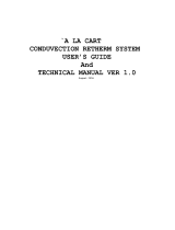 A La Carte Conduvection Retherm System User manual
