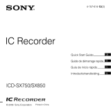 Sony Série ICD-SX850 Owner's manual
