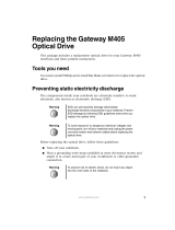 Gateway M405 Hardware Replacement Manual