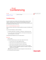 Novell Teaming + Conferencing 1.0  Quick start guide