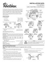 Robertshaw 700 Series Gas Heating Controls User manual