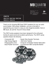 MB QUART Onyx Speakers User manual